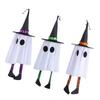 3 Pcs Light Up Ghosts Decor with Witch Hat Spooky Hanging Lighted Glowing Ghosts for Yard Garden Tree Porch