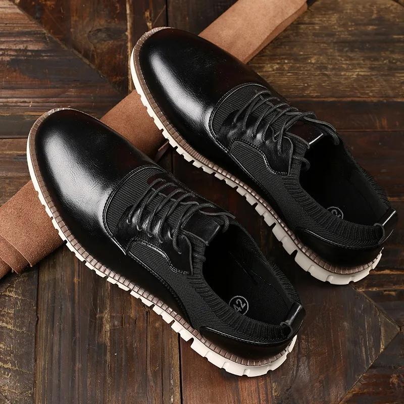 Męskie buty sportowe z prawdziwej skóry Letnie siateczkowe oddychające buty codzienne Lekkie męskie mokasyny Ręcznie robione buty biznesowe na imprezę
