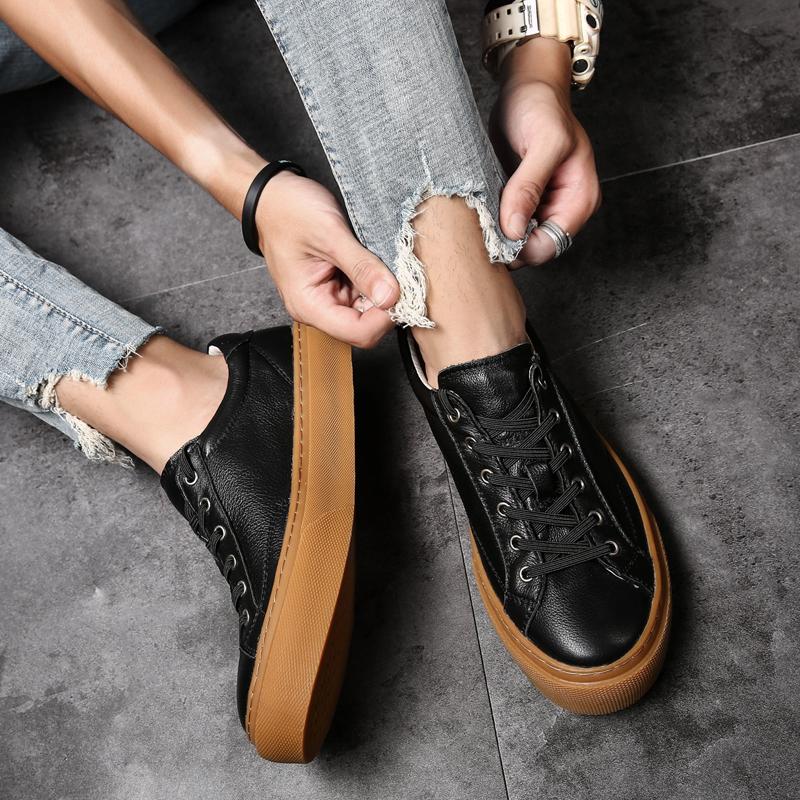 Italian Style Minimalist White Men's Oxford Shoes Leather Increased Height British Shoes Office Men's Business Casual Shoes