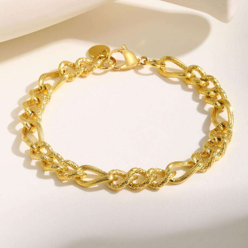 Stainless Steel Geometry Charm Bracelet for Women Girls,Trendy Twist Chain/Handmade Chain Bracelets,Fashion Jewelry Gifts