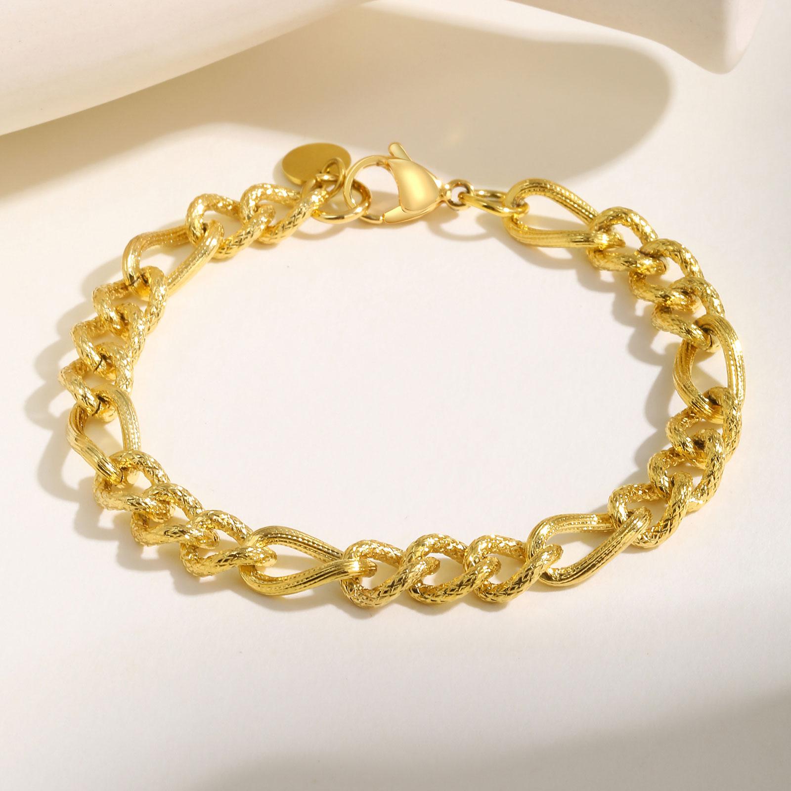 

Stainless Steel Geometry Charm Bracelet for Women Girls,Trendy Twist Chain/Handmade Chain Bracelets,Fashion Jewelry Gifts
