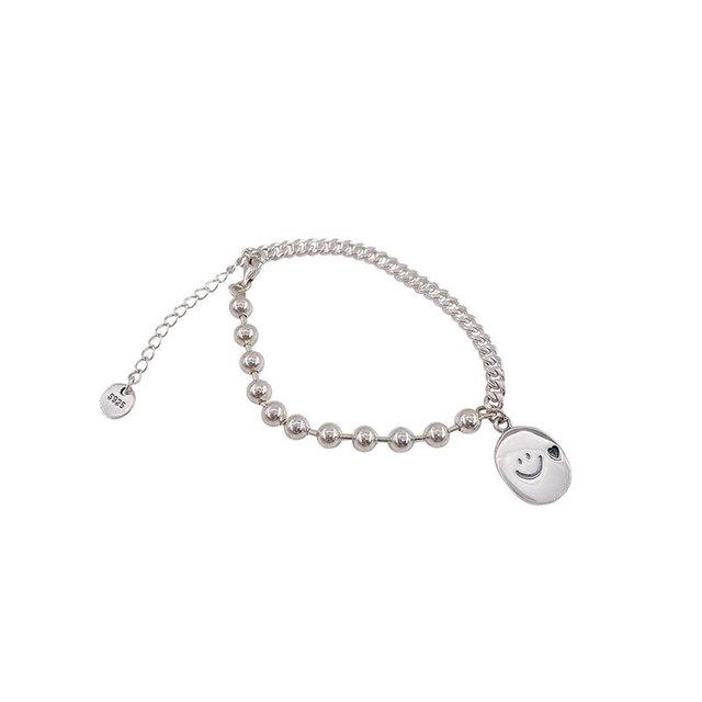 

ANENJERY модный браслет-цепочка с улыбающимся лицом и бусинами для женщин, регулируемый браслет, подарки