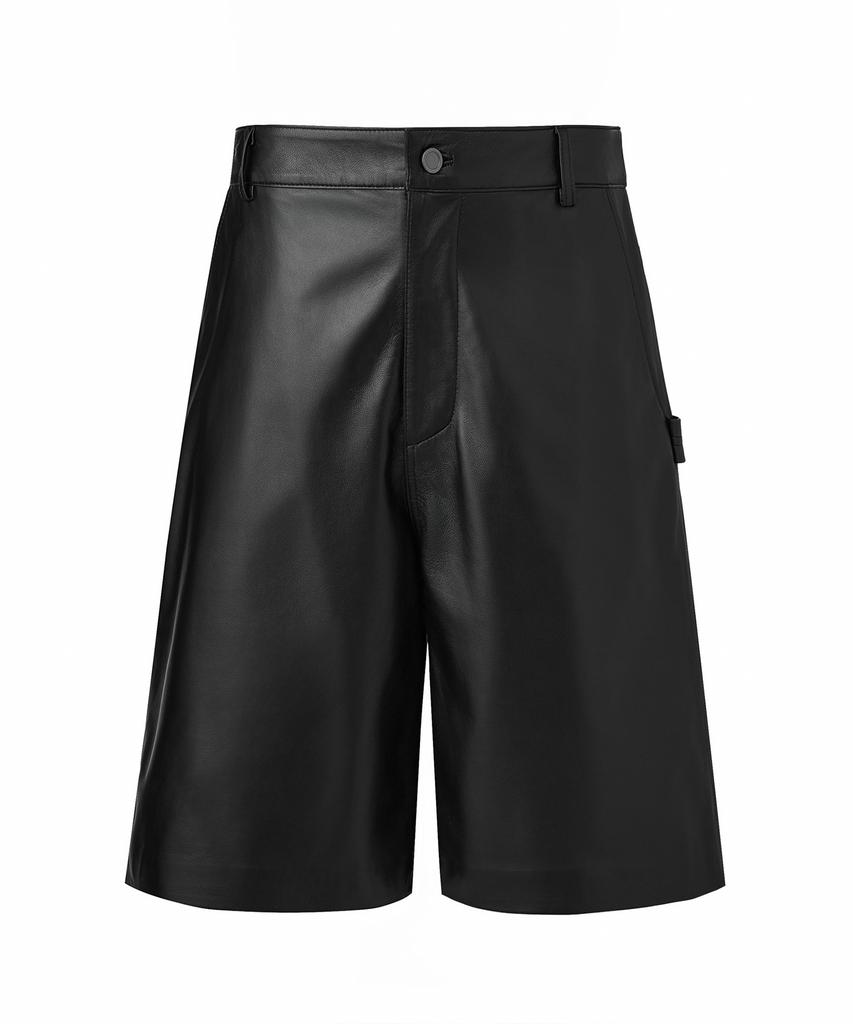 Beleudemaleu Italian Napa Lambskin Bermuda Pants