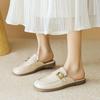Chica Weiwei 207-1 cabeza de bolsa medias de media suela para mujer calzado de verano francés de un solo pedal muller zapatos perezosos de suela blanda zapatos de un solo