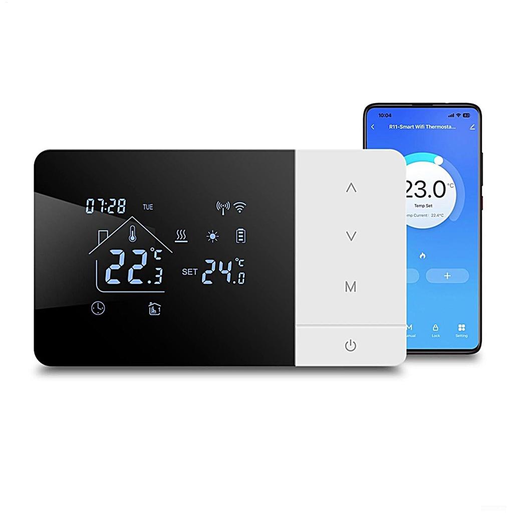 Smart Battery Powered Thermostat for Gas Boiler Heating/Cooling Temperature for Home APP Voice Control Wifi Actuator Pump
