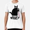 Cat What Black Murderous With Knife Size S To 5XL Made In the USA T-Shirt