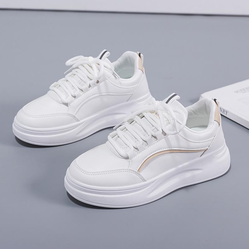 

Кроссовки Женская обувь Модные белые туфли Новые студенческие белые повседневные кроссовки на платформе Легкая обувь 35