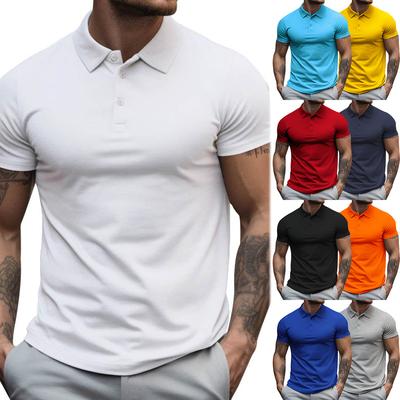 Summer Men's Casual Sports T-shirt Lapel Solid Color Short-sleeved Polo Shirt Men's Wear