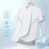 Summer New Men's Ice Silk Short Sleeve T-Shirt Thin Casual Loose Large Size Sports T-Shirt Crew Neck Quick-Drying Top