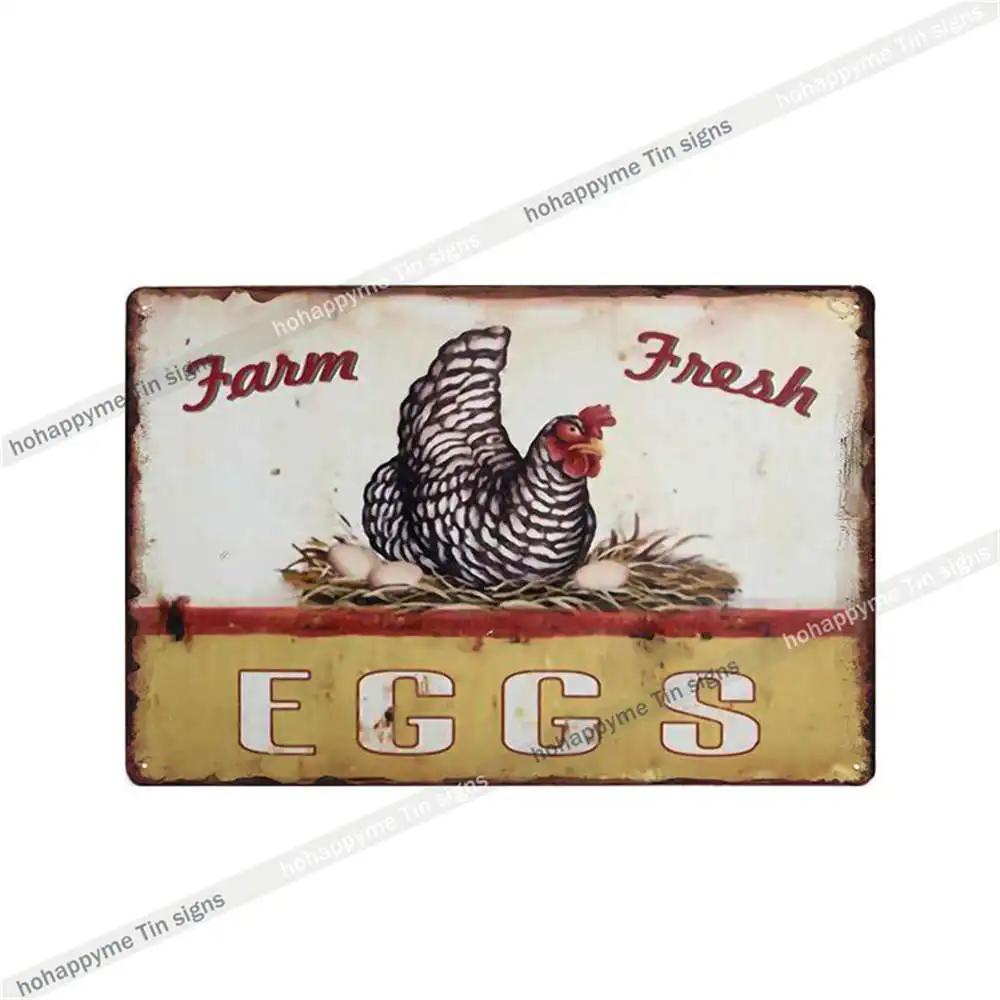Welcome To The Funny Farm Metal Plate Tin Sign Rooster Decorative Chicken Coop Farmhouse Wall Art Iron Poster Home Decor 20x30cm