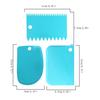 3Pcs Cream Scraper Suit DIY Kitchen Straight Arc Tooth Shape Cream Bread Cutter Plastic Cake Pasty Scraper Baking Fondant Tools