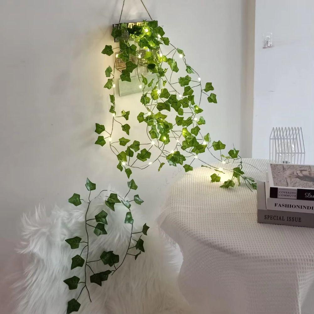 Battery Powered Imitation Leaf  String Light Green Leaf Artificial Leaf Lights  Party Decoration