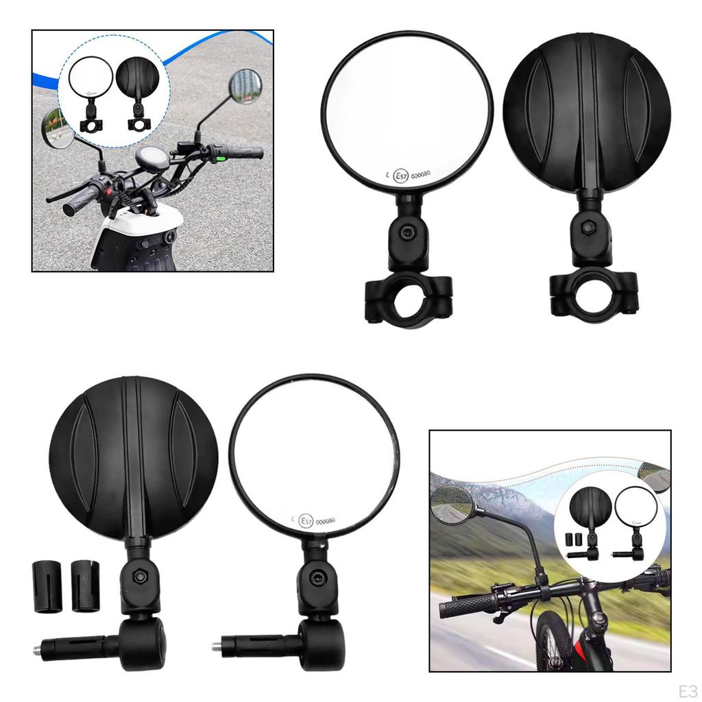 2 Pieces Bike Handlebar Mirror Handlebars Mounted Sturdy Ajustable Rear View Mirrors Rearview