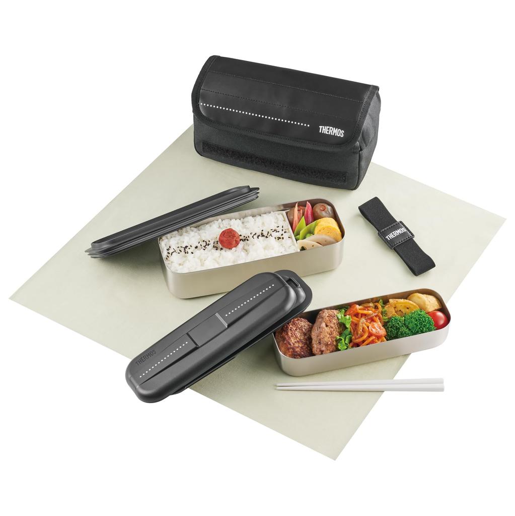 Thermos Stainless Steel Fresh Lunch Dot Box, 1100ml, Black, DSD-1105W D-BK