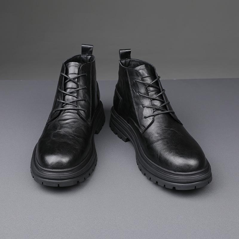 Fashion Black Men's Boots High Quality Minimalist British Style Outdoor Leisure Business Party Wedding Comfortable Motorcycle Shoes Hot