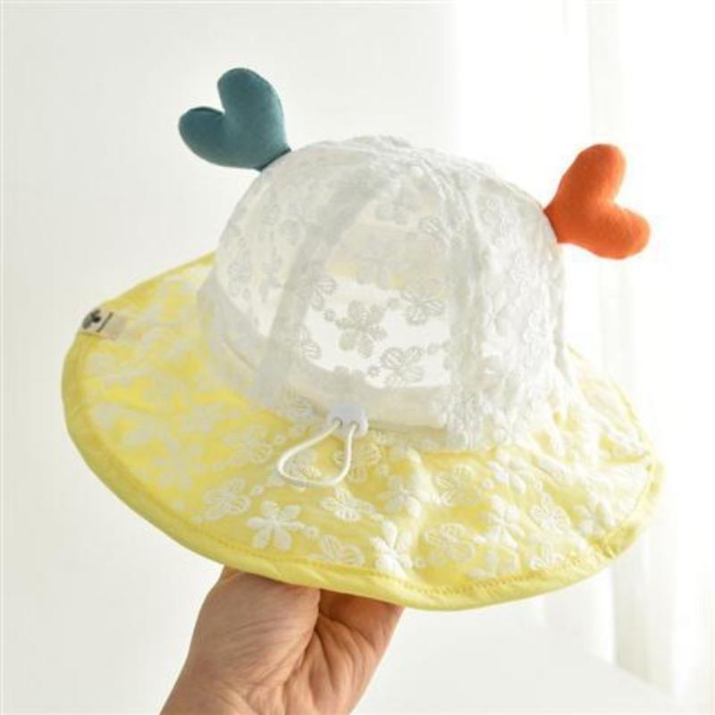 

Детская шапка летняя тонкая солнцезащитная шляпа для девочек, милая шляпа принцессы-рыбака 44-50CM