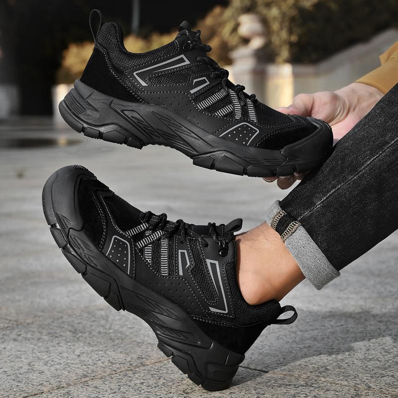 Fashion Classic Outdoor Men Sports Shoes Lace-Up Real Leather Sneakers Non-slip Walk Shoes High Quality Flats Handmade Male Treking Shoe