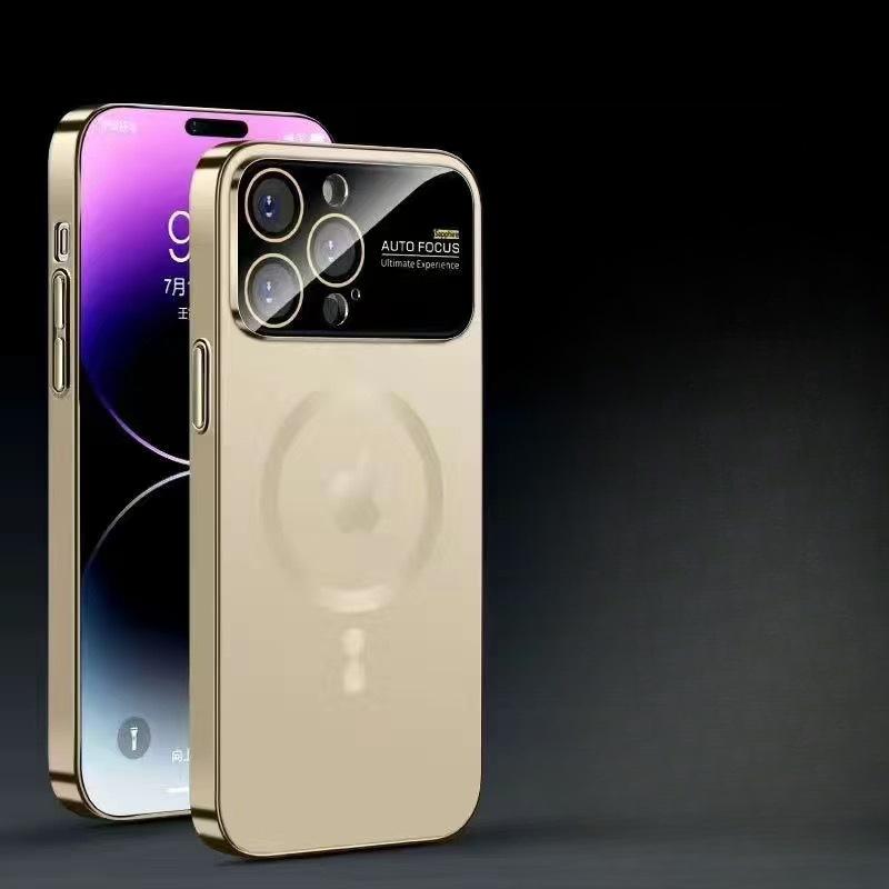 

Подходит для iPhone 15 Матовый защитный чехол AG с большим окном Apple 14 Беспроводная магнитная зарядка Противоударный чехол для мобильного телефона Apple 15Plus