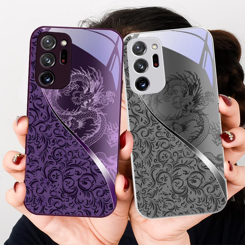 Drachen Totem Rose Lila Für Samsung A01 A02 03 Core 04 05 06 10 12 13 14 5G 15 16 M02 12 Note 8 9 10 20 Glas Ultra Handyhülle