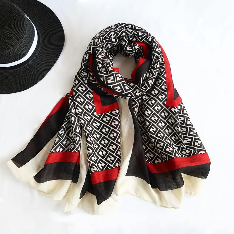 Cotton and Linen Scarf for Women In Autumn and Winter New Versatile Warm and Fashionable Letter Scarf Decorative Shawl