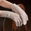 Floral Short Lace Gloves Full Finger Lace Mesh Gloves Sexy Wedding Gloves  Women