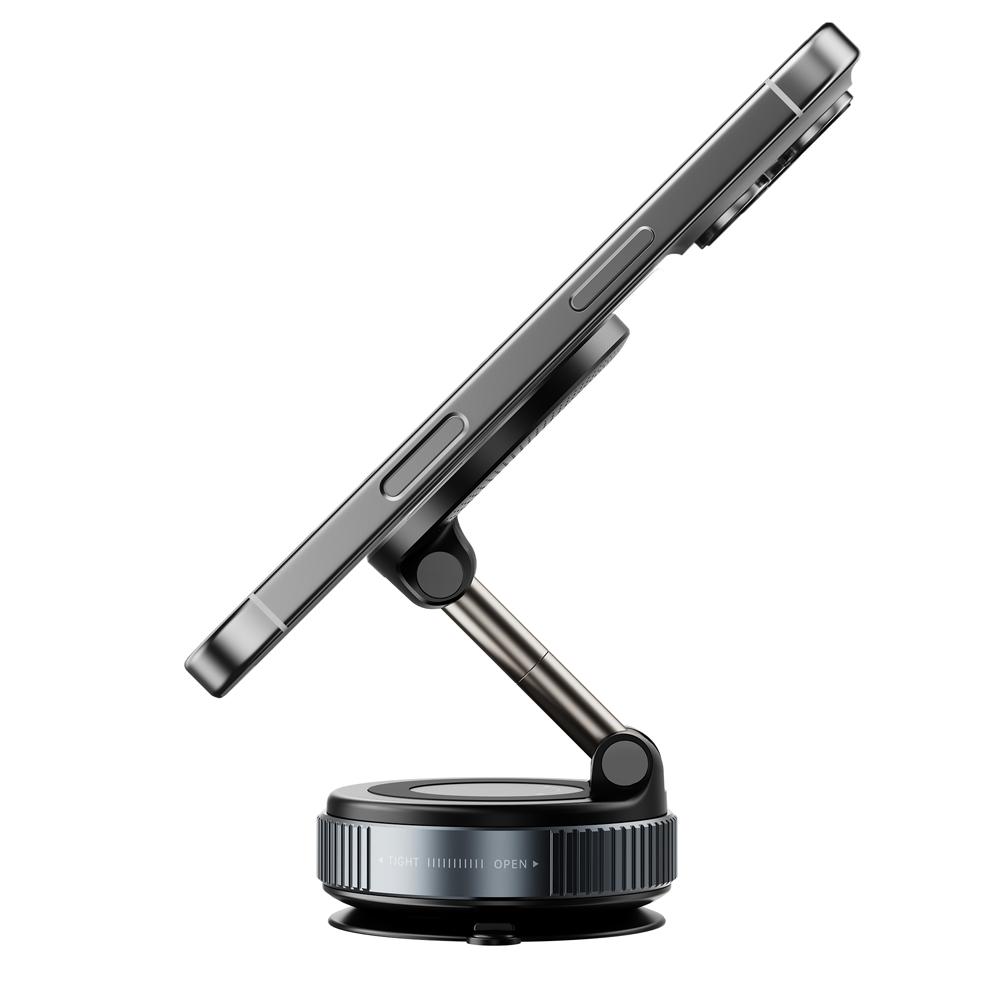 Magnetic Vacuum Car Mount Phone Holder Vacuum Suction Cup Car Phone Stand Folding Mobile Phone Stand for Gym Bath Shower