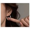 Women Fashion Geometric C Shaped Circle Hoop Earrings Minimalist Jewelry