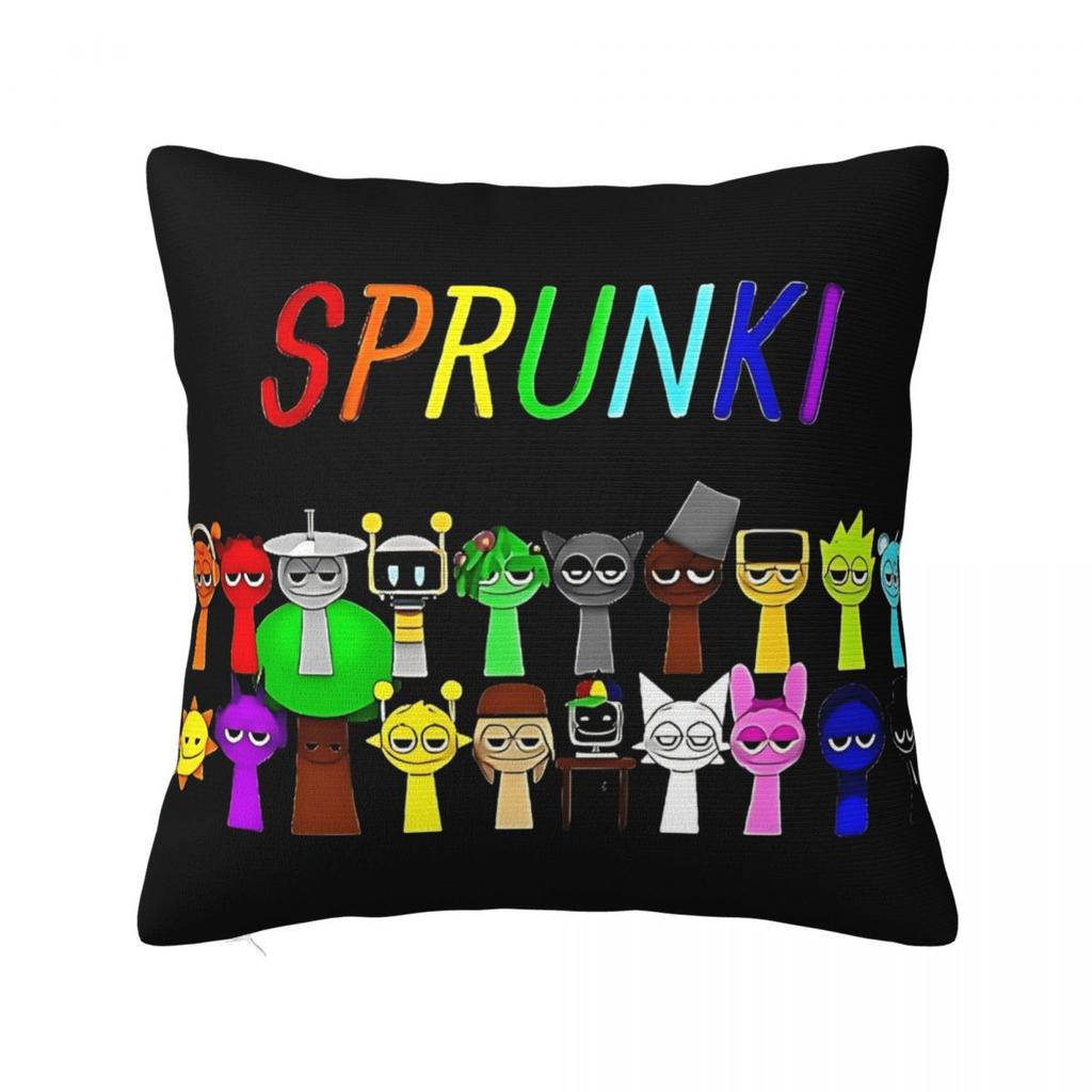 Pillow Cover Sprunki Cute Characters Seamless Pattern Cushion Cover Fashion Pillow Case For Sofa Home Decoration Pillowcases