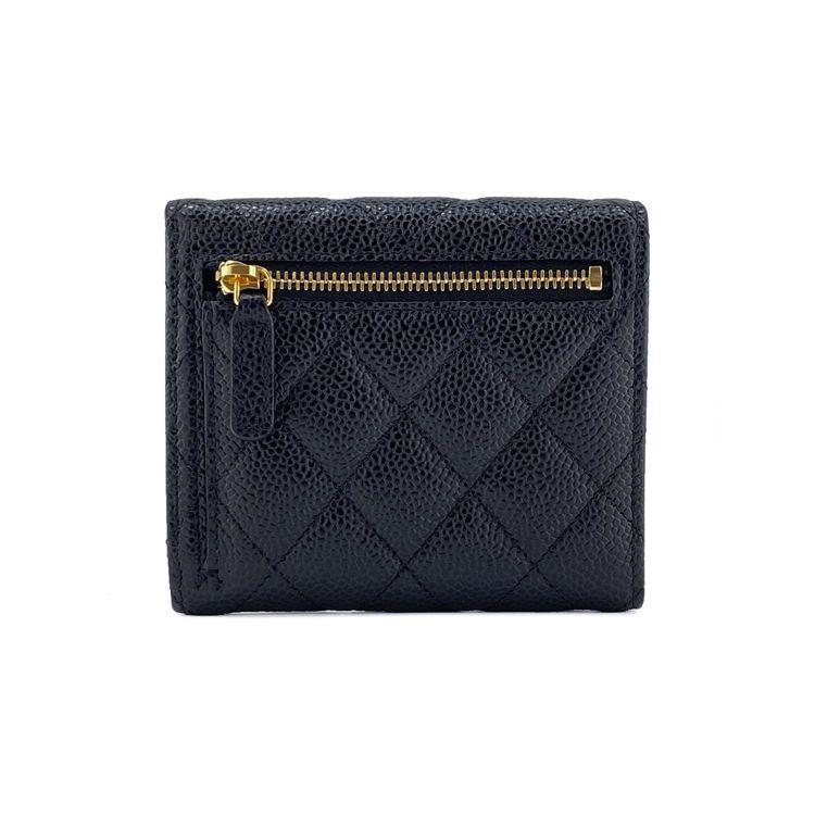 Chanel Cf Series Quilted Short Gold Buckle Calfskin Handheld Wallet Women wallet Black AP0231-Y01864-C3906