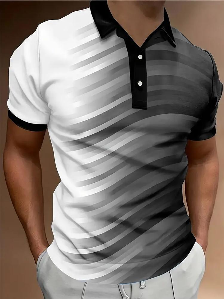 

Men s Golf Shirt Black White Contrast Design Lightweight Breathable S сірий