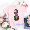 Magliette Kawaii per Bambini Divertenti Stampa Cartone Animato Mondo Toca Videogioco Maglietta per Bambini Piccoli Moda Estiva Magliette per Bambine Top Rosa