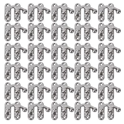 30 Pcs Hasp Hook Retro Style Iron Latch Hook Hasp for Jewelry Gift Boxes 3.2 X 2.8cmSilver Right