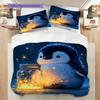 Pinguinmuster Bettwäsche Steppdecke Set Bettbezug Kissenbezug Heimdekoration Geburtstagsgeschenk (1 Bettbezug + 2 Kissenbezüge, ohne Füllung)