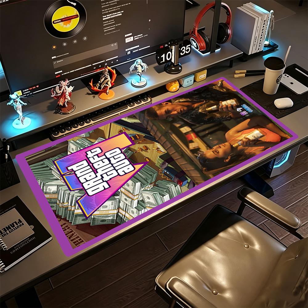 Grand Theft Auto Large Mouse Pad Desk Mouse Pad Office Mouse Mats Non-Slip Rubber Bottom Perfect for Office Desktop Supplies School Home