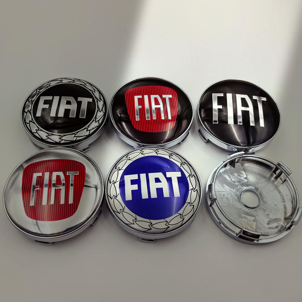 4 ks 60mm logo Fiat Krytky středů kol odznak-Prachotěsné kryty pro Fiat 500 124 125 Punto Bravo Stilo Panda Abarth-Emblémy na ráfky