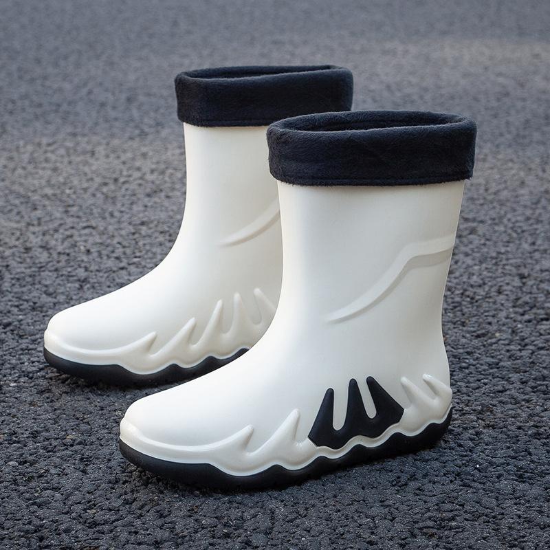 Men's Rain Boots Mid Tube Water Shoes Non-slip Waterproof Safety Work Chef Shoes Outdoor Wear-resistant Rain Boots Fishing Shoes