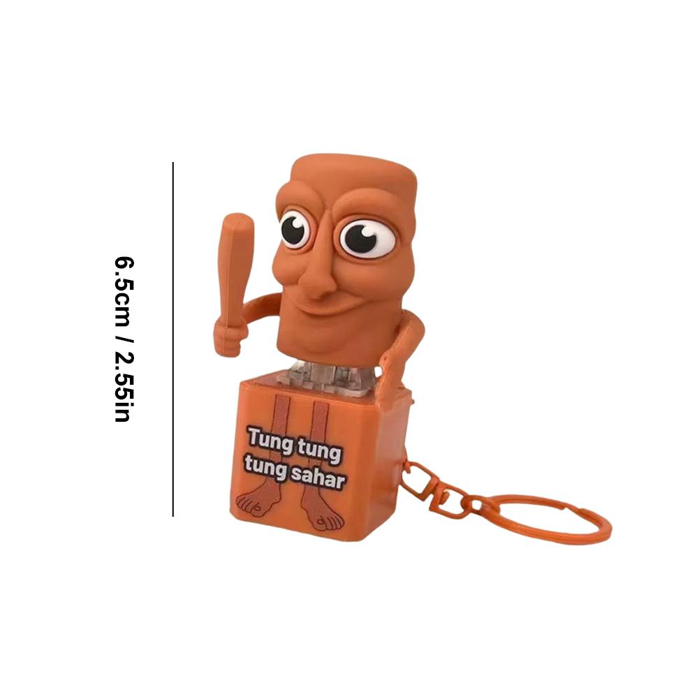 Tungtungtung Sahur Leksaker Träpinne Man Knapp Nyckelring Lysande Språkhänge Anime Perifer Modell Dekorativ Gåva Dekor