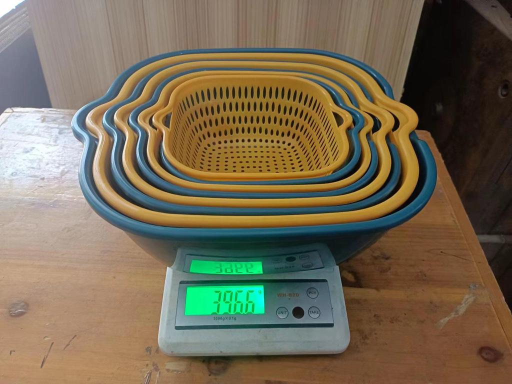 Multi-functional Double-layer Drain Basket Set for Washing Vegetables and Fruits - Available In Six or Eight Pieces for Kitchen or Living Room Use.