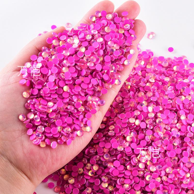 Pink Series Crystal Glass Flat Bottom Diamond Diy Rhinestone Nail Drill Mobile Phone Case Violent Bear Rhinestone Accessories Jewelry