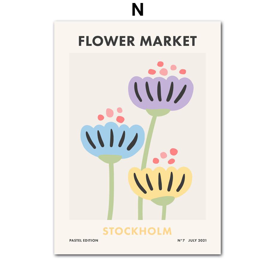 Groovy Leaf Matisse Pastel Pink Postere și imprimeuri Artă de perete Retro Funky Pânză Pictură Imagini Estetic College Decor Room