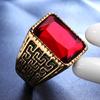 Geometric Carved Square Red Black 5A Zircon Diamonds Gemstones Rings Bague for Men 18k Gold Filled Stainless Steel Jewelry Cool