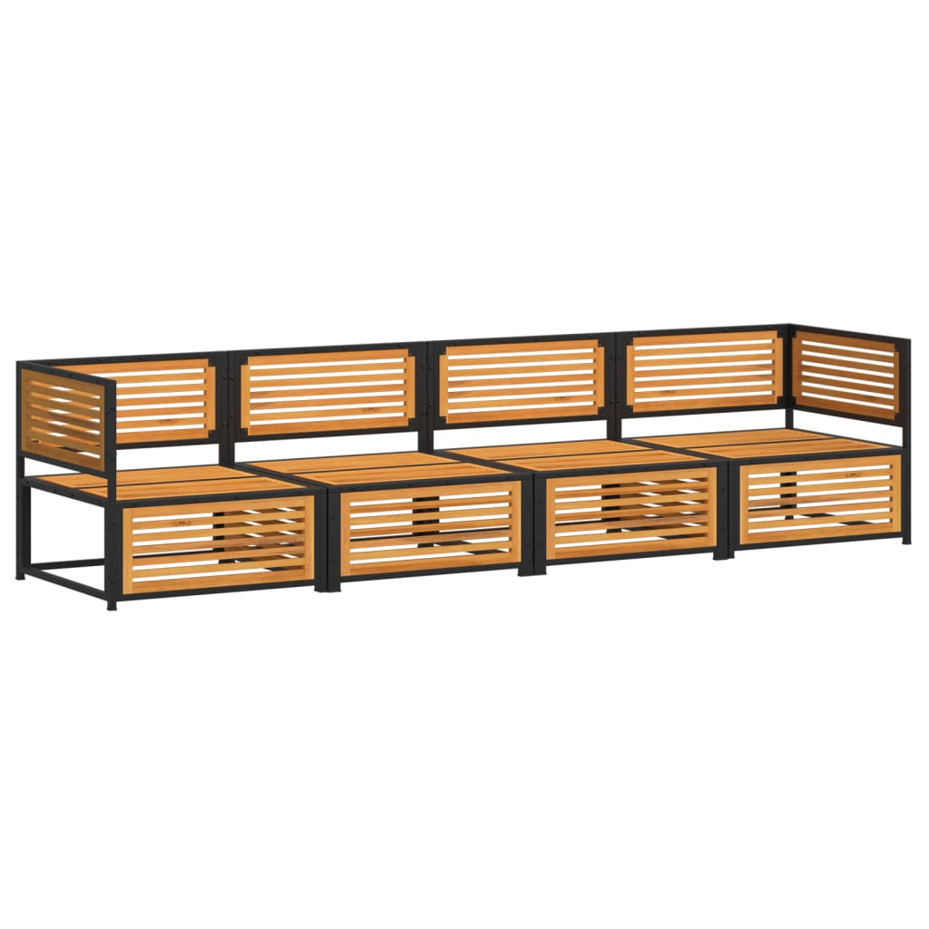 4 Piece Garden Sofa Set with Cushions Solid Acacia Wood