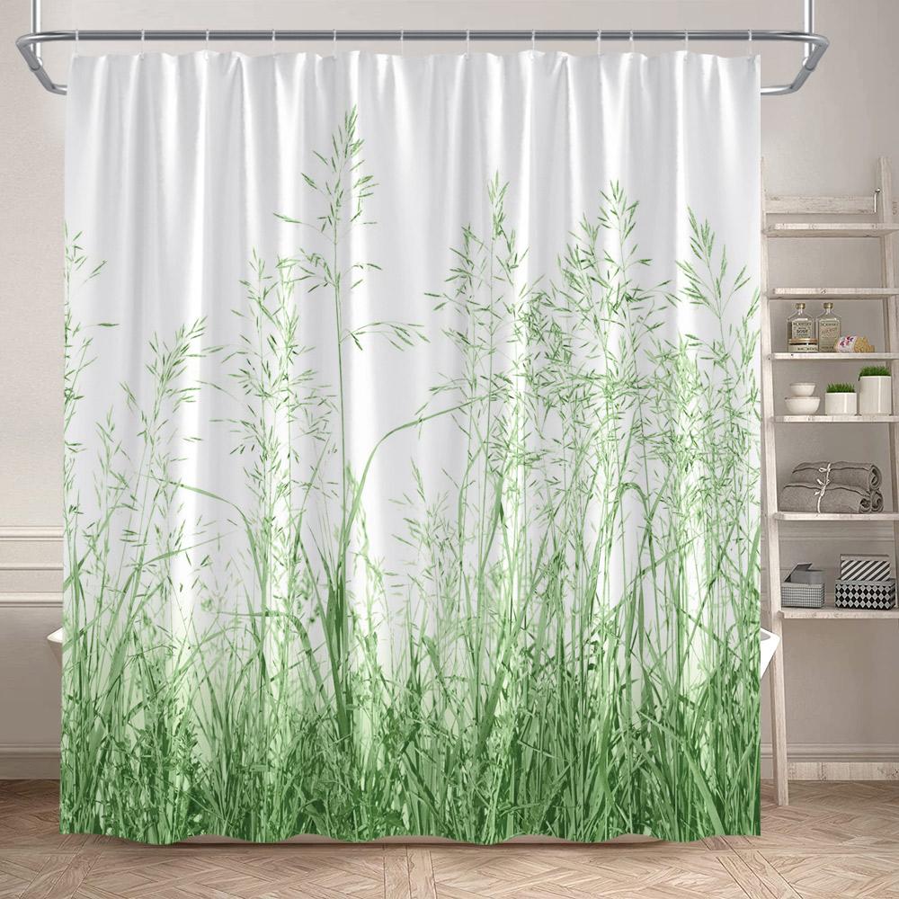 Floral Shower Curtains Garden Watercolour Flowers Plant Leaves Modern Minimalist Bath Curtain Polyester Fabric Bathroom Decor