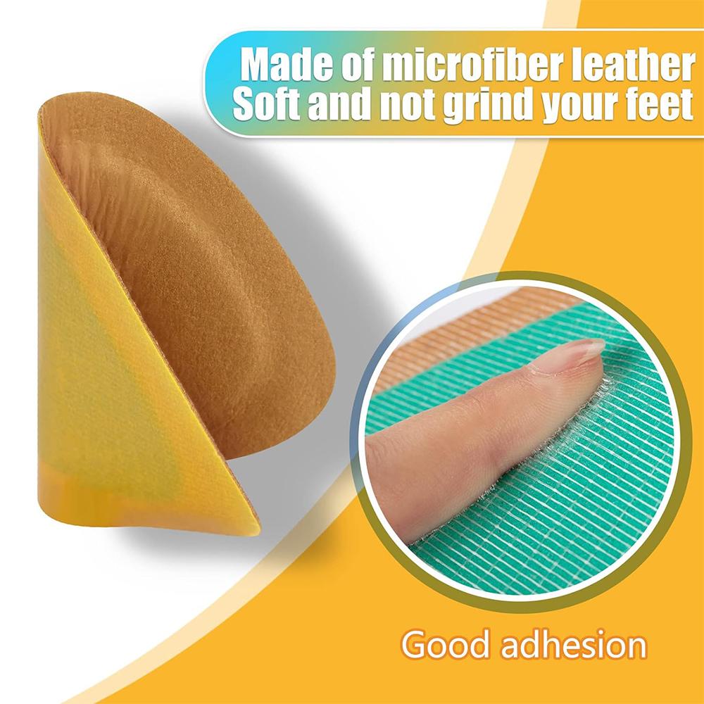 4 Pairs Leather Boots Heel Inserts Grips Pads Liner Cushions Brown For Women/Men