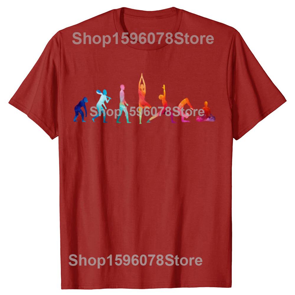 Funny Evolution of Yoga Graphic T Shirts Men Women Pure Cotton Humor Streetwear Tee Shirt Short Sleeve Unisex Loose Clothing