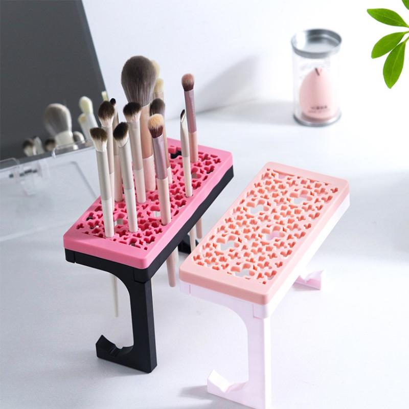 Support de séchage pour pinceaux de maquillage en silicone, étui de rangement pour set de maquillage, organisateur pour stylos à ongles et pinceaux de peinture, convient pour tous les diamètres de manche