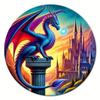 Vintage Castle Guardian Dragon Metal Sign, Fantasy Home Wall Decor