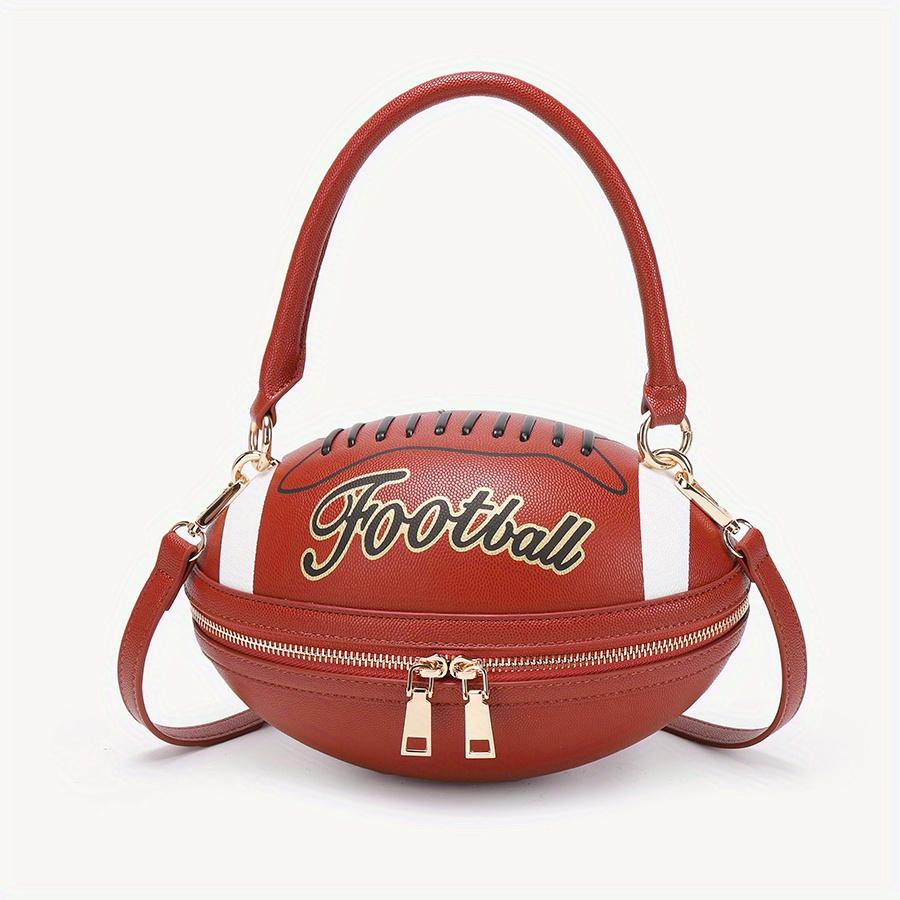 New American football/rugby ball handbag, creative, fashionable, unique, cute, lightweight crossbody bag, commuting, high-end, everyday, versatile.
