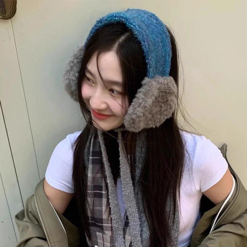 Fashion Cute Rolled Plush Earmuffs For Women New Winter Style For Outdoor Cold Protection Thickened Warm Earmuffs With Straps