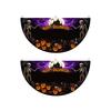 Halloween Half Circle Flags and Pumpkin Fan-Shaped Banners - Pleated Hanging Decorations for Party Background